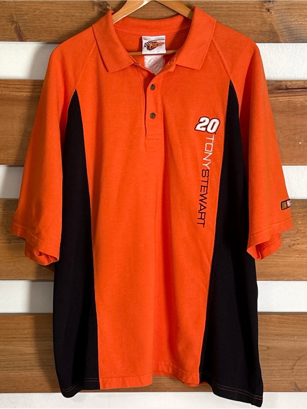 Winner's Circle Short Sleeve Black & Orange #20 Tony Stewart Polo Shirt 2XL